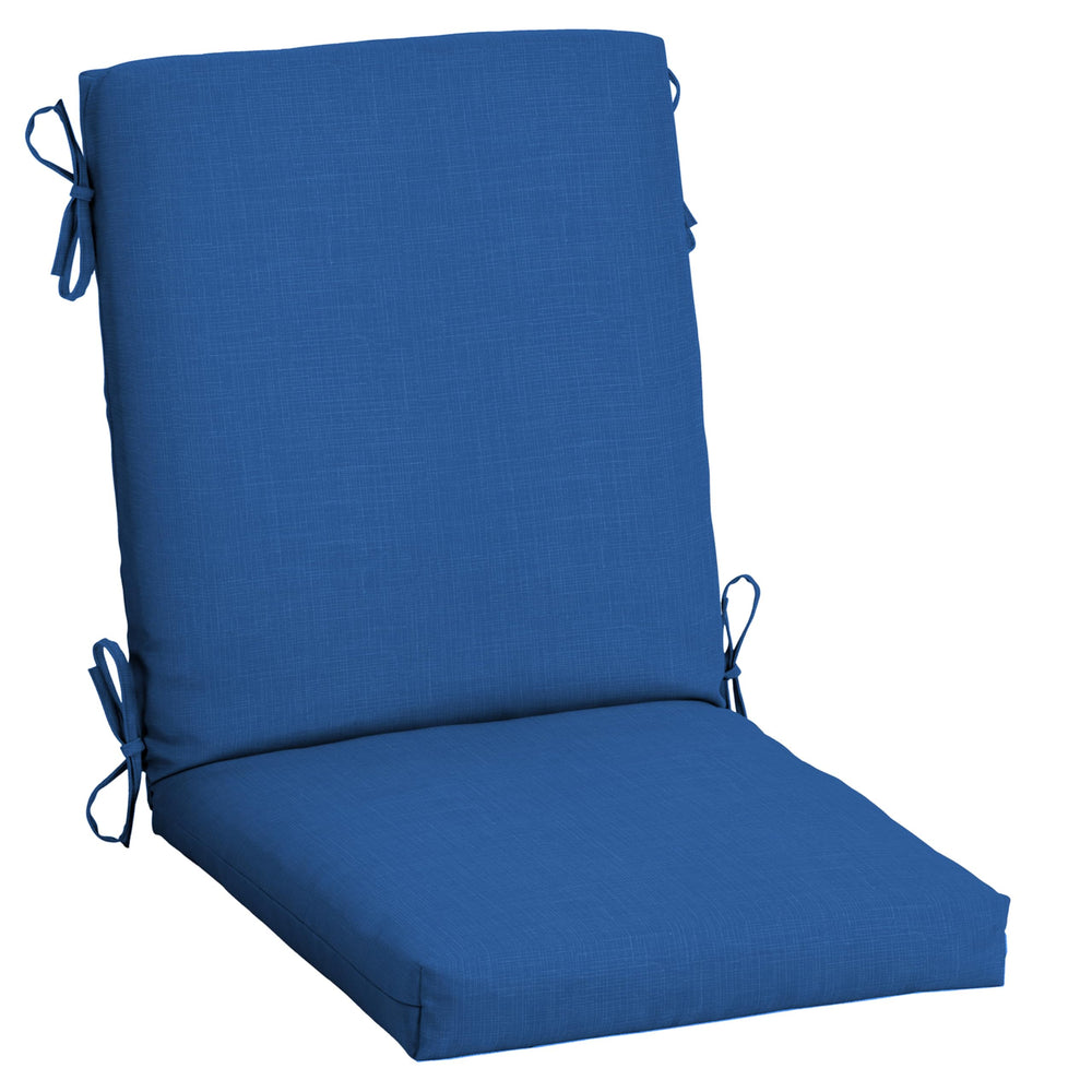 Arden Selections front view of cobalt blue chair cushion showing full set and color vibrancy