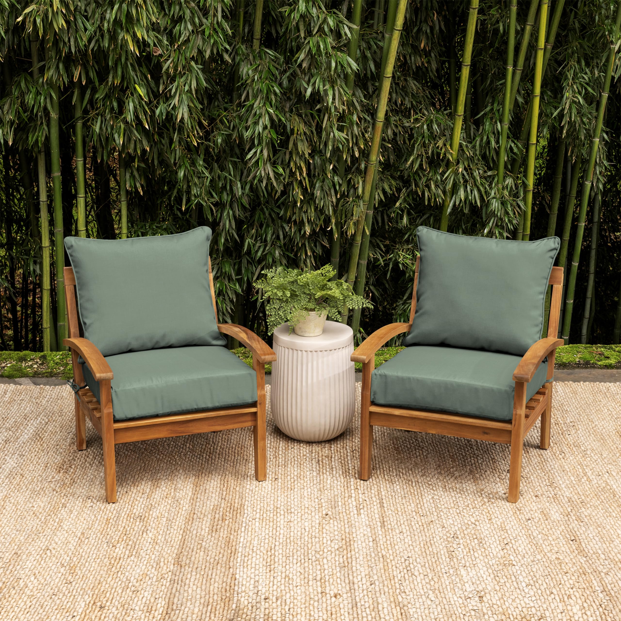 Arden Selections cushions styled on a deep patio sofa illustrating a refreshed outdoor lounge space