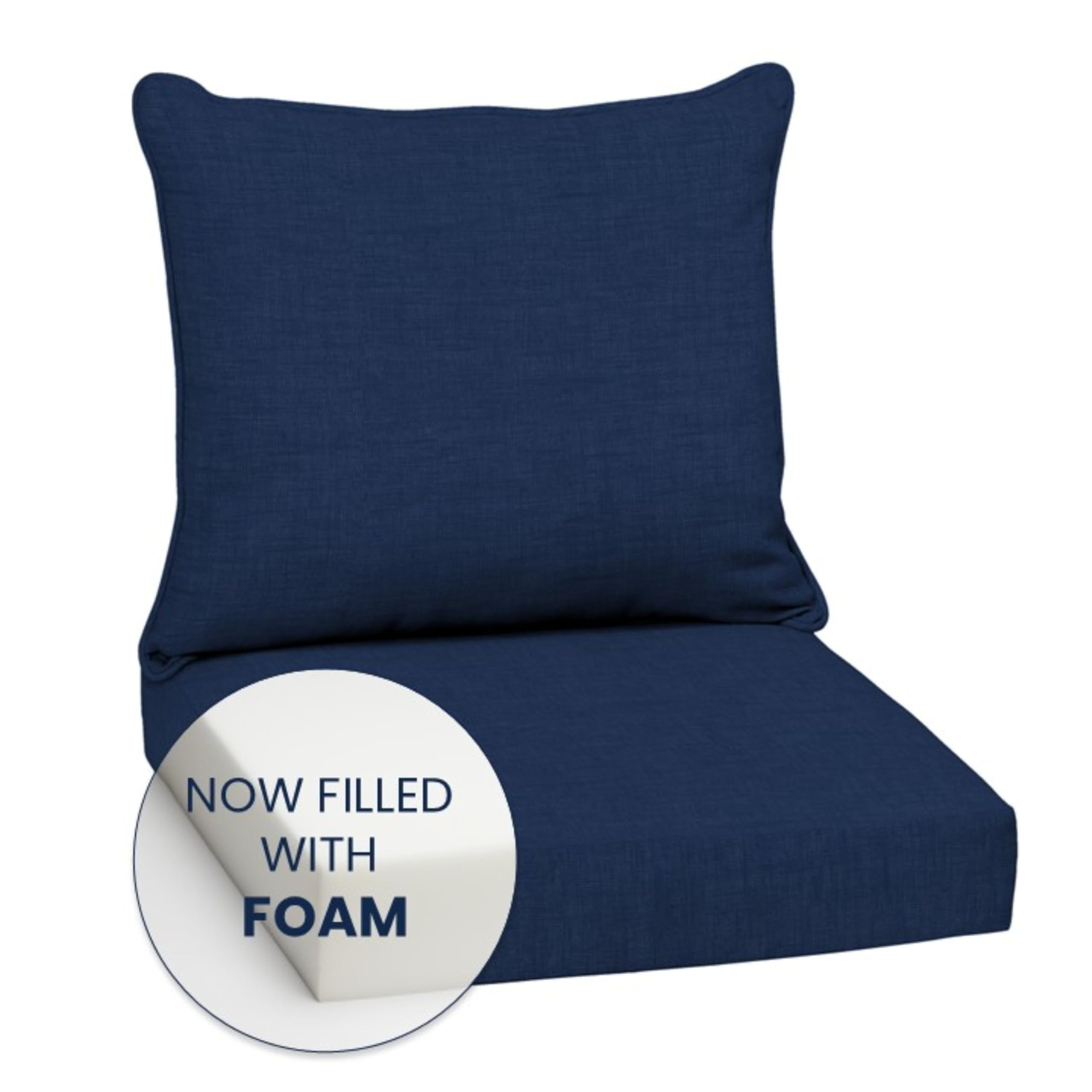Arden Selections cushions styled on patio sofa for outdoor comfort