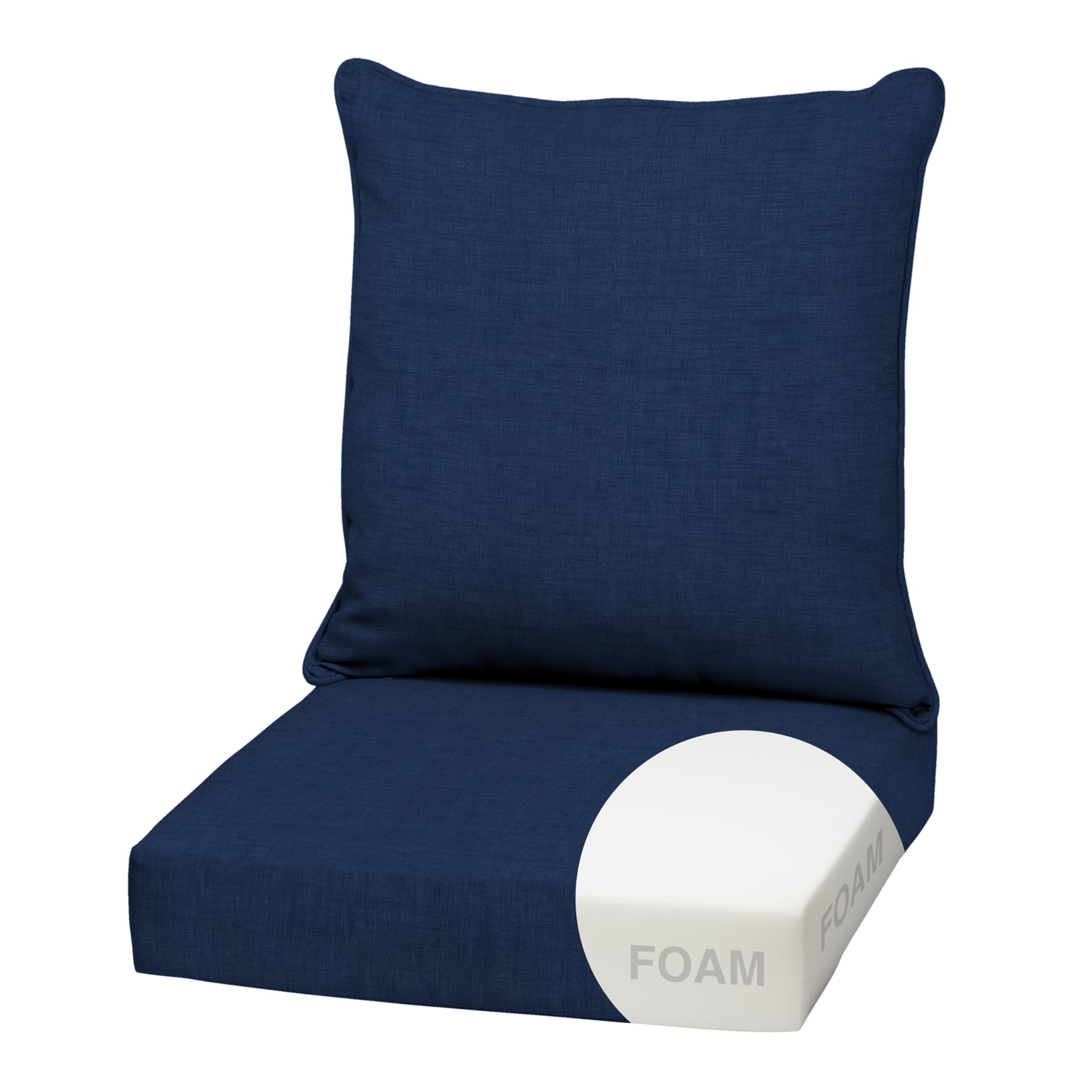 Arden Selections front view of sapphire cushion showing clean fit and color longevity