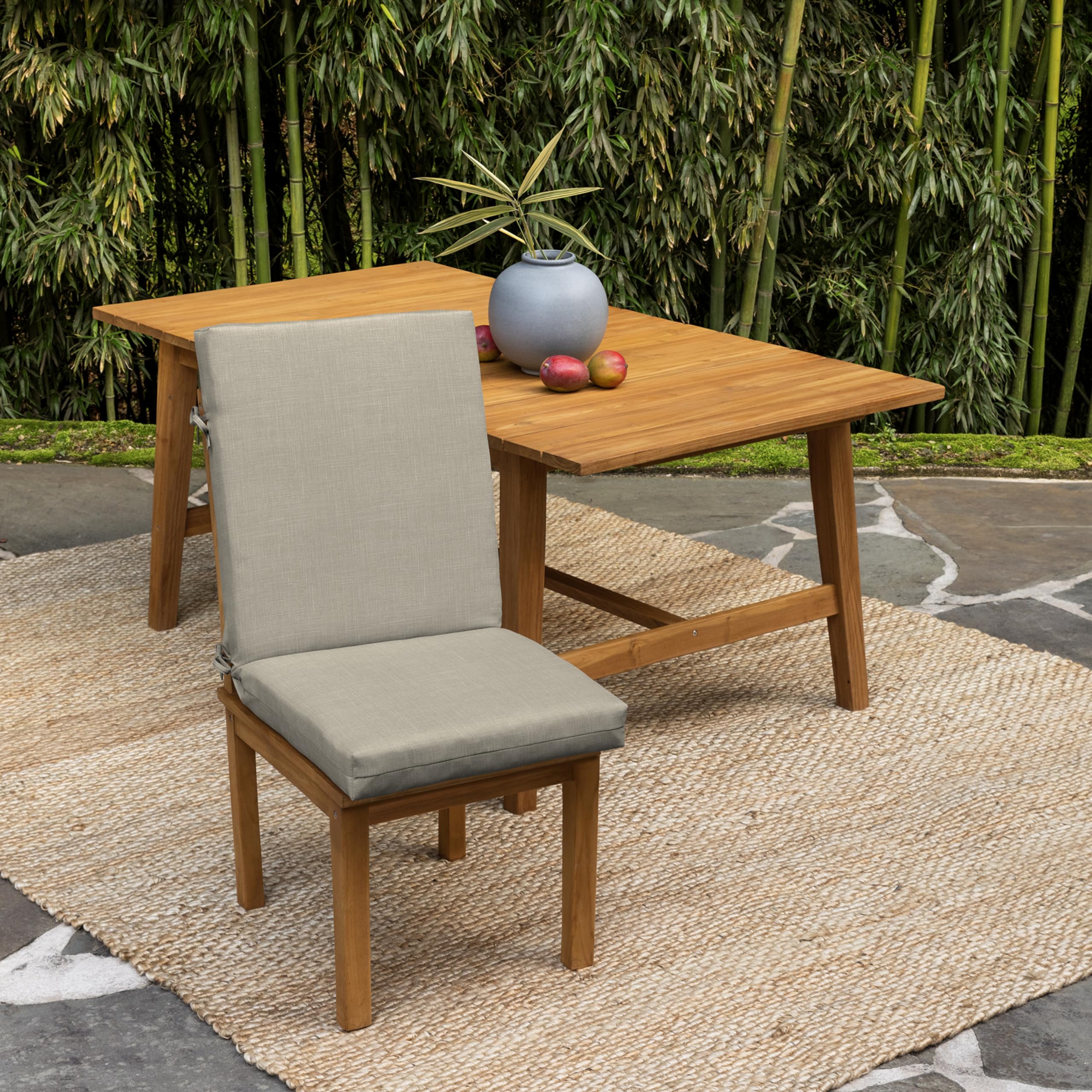 Arden Selections close-up of earthFIBER fabric texture, highlights softness and fade resistance