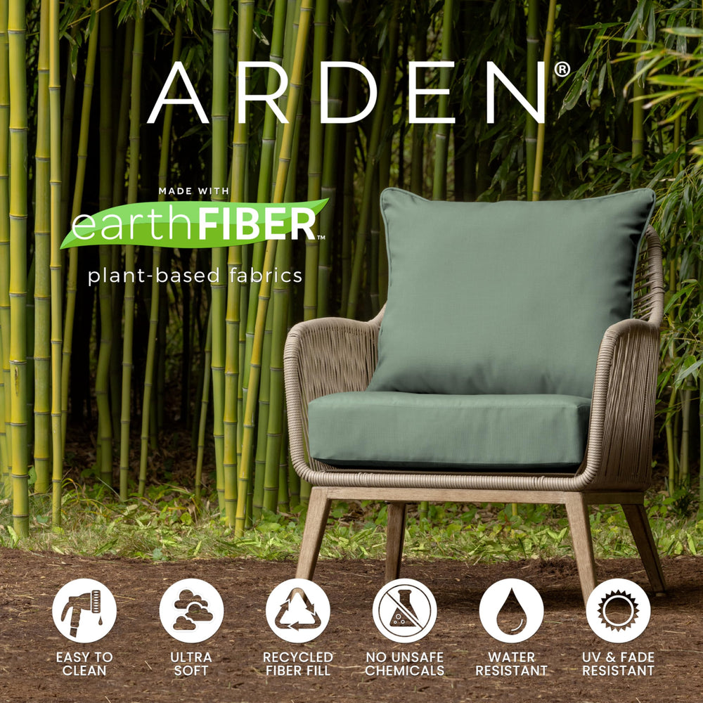 Arden Selections side profile of filled cushion demonstrating loft and lasting support