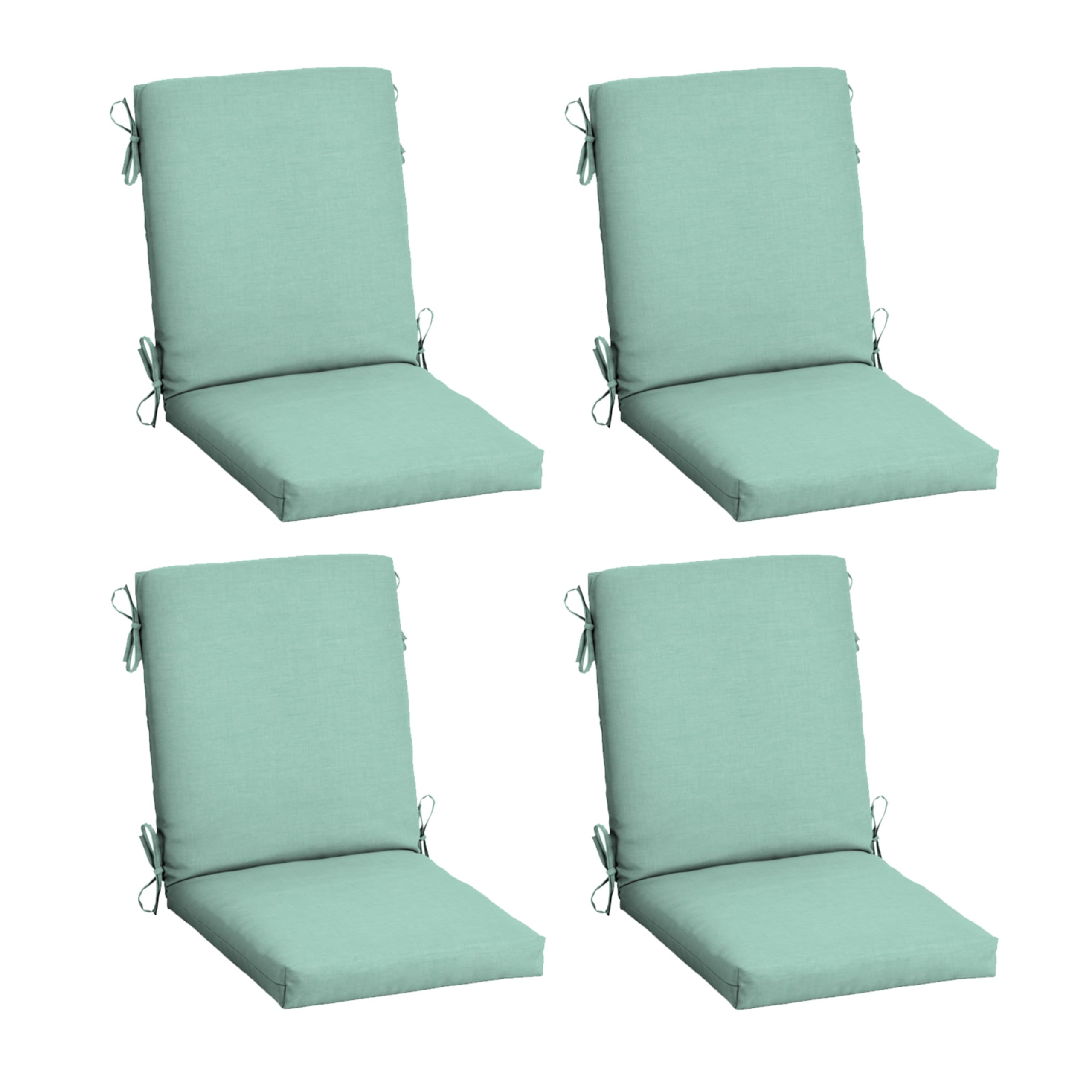 Arden Selections front view of 4-pack aqua cushions showing coordinated color and set benefit