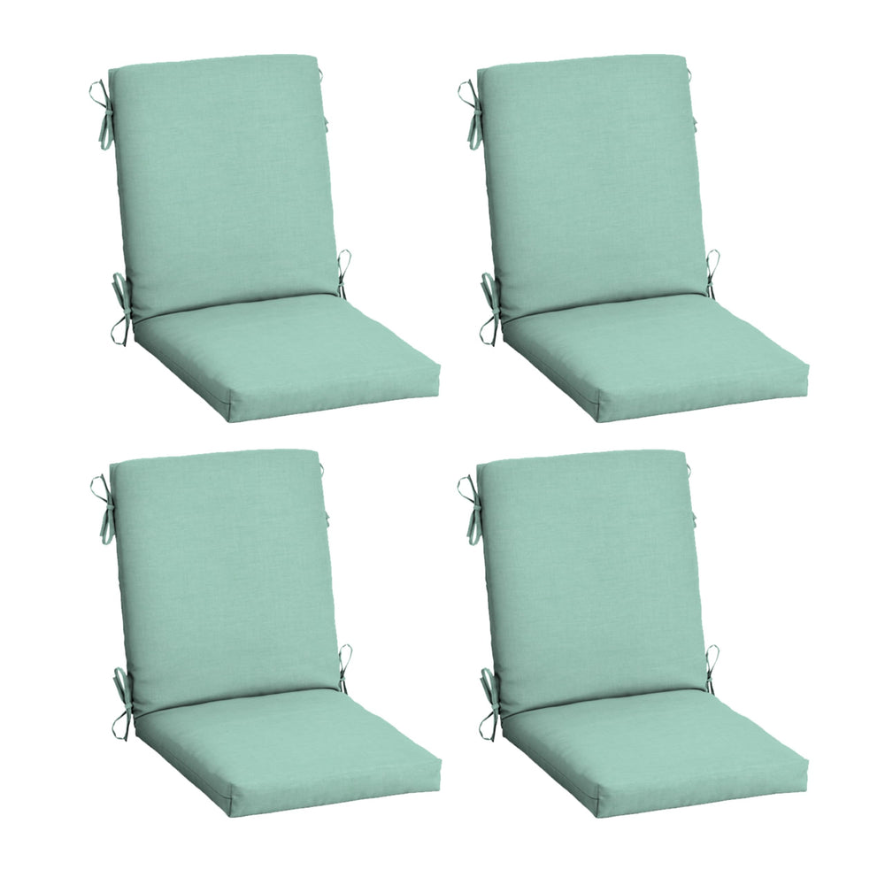 Arden Selections front view of 4-pack aqua cushions showing coordinated color and set benefit