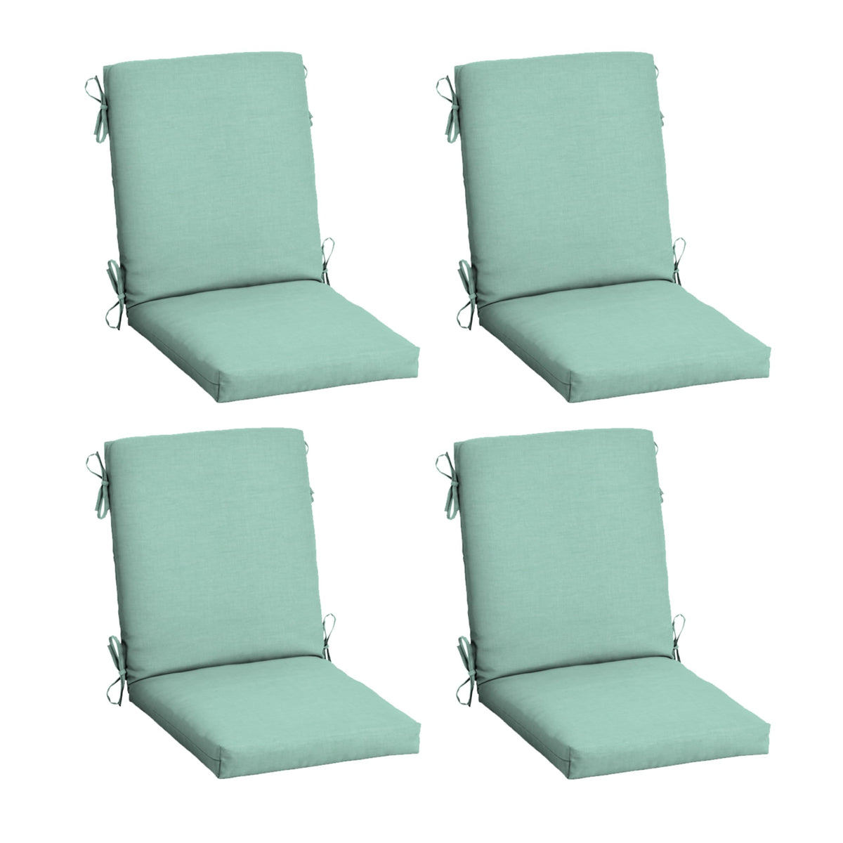 Arden Selections front view of 4-pack aqua cushions showing coordinated color and set benefit