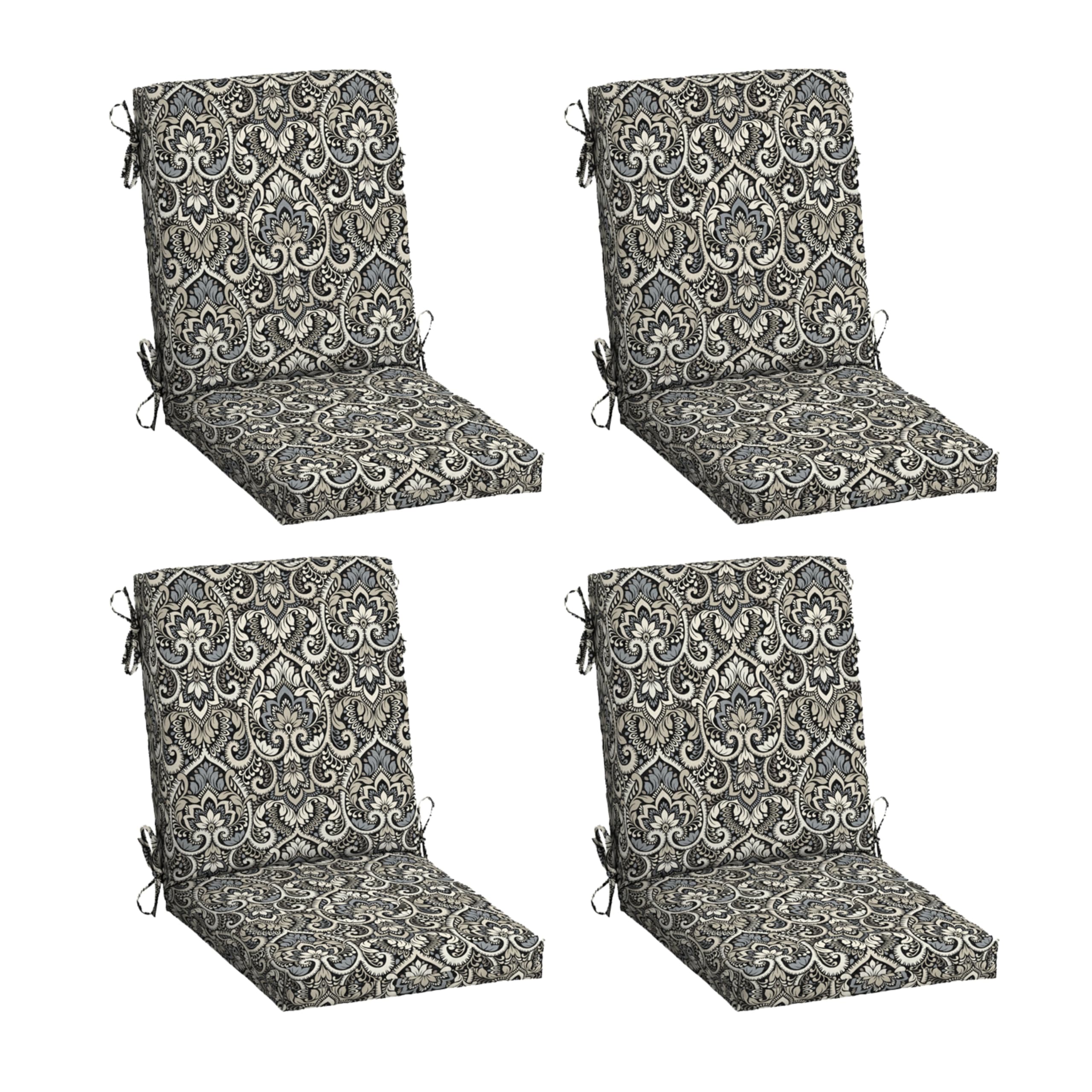 Arden Selections front view showing black damask cushions and benefit of coordinated style
