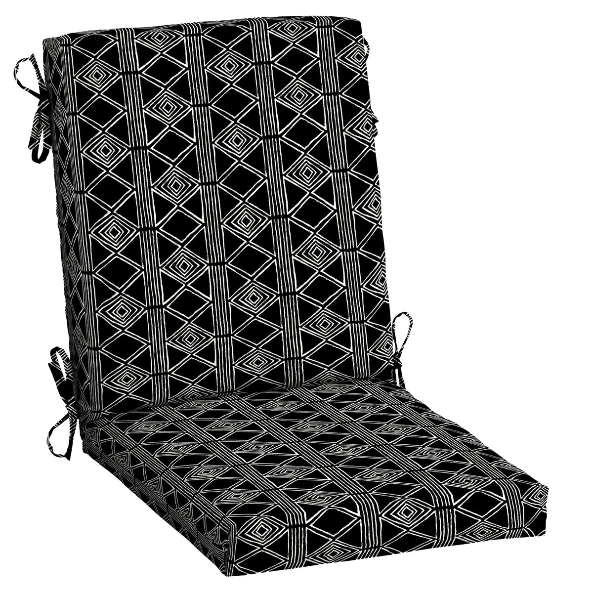 Arden Selections front view cushion shows black global stripe and immediate style benefit