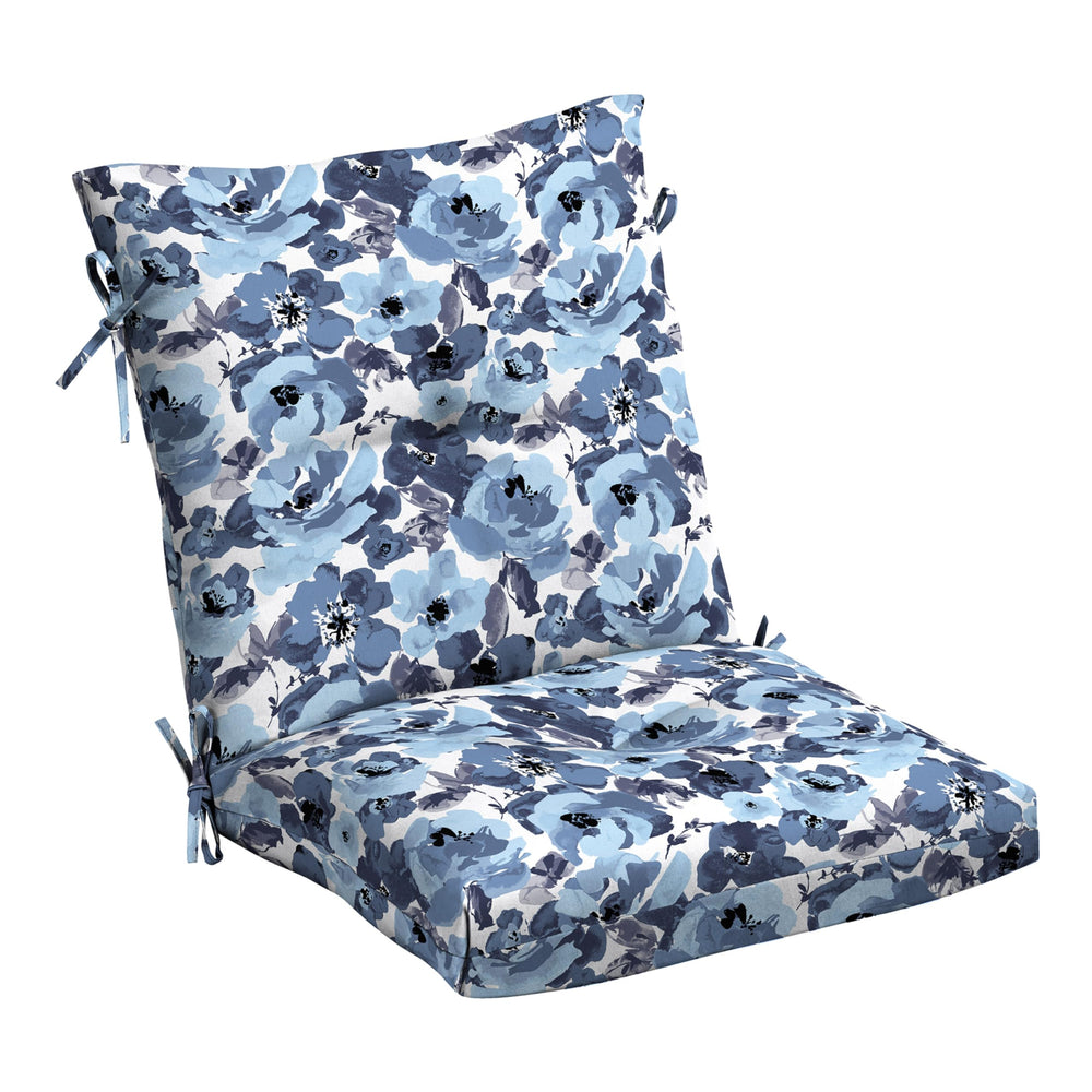 Arden Selections front view showing blue garden floral cushion for stylish comfort