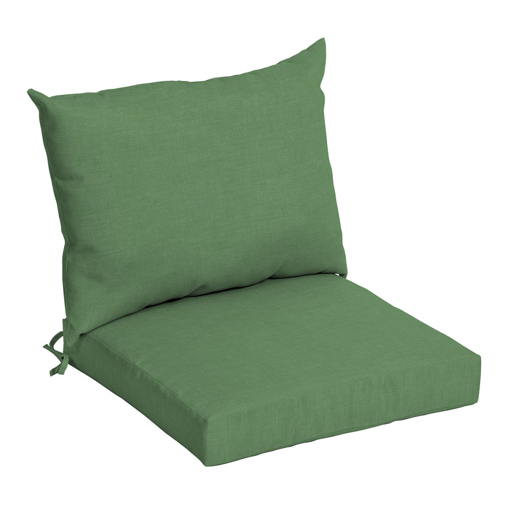 Arden Selections front view of moss green cushion set showing color and shape benefit
