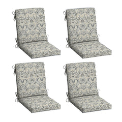 Arden Selections front view of 4-pack neutral damask cushions shows coordinated patio style and comfort