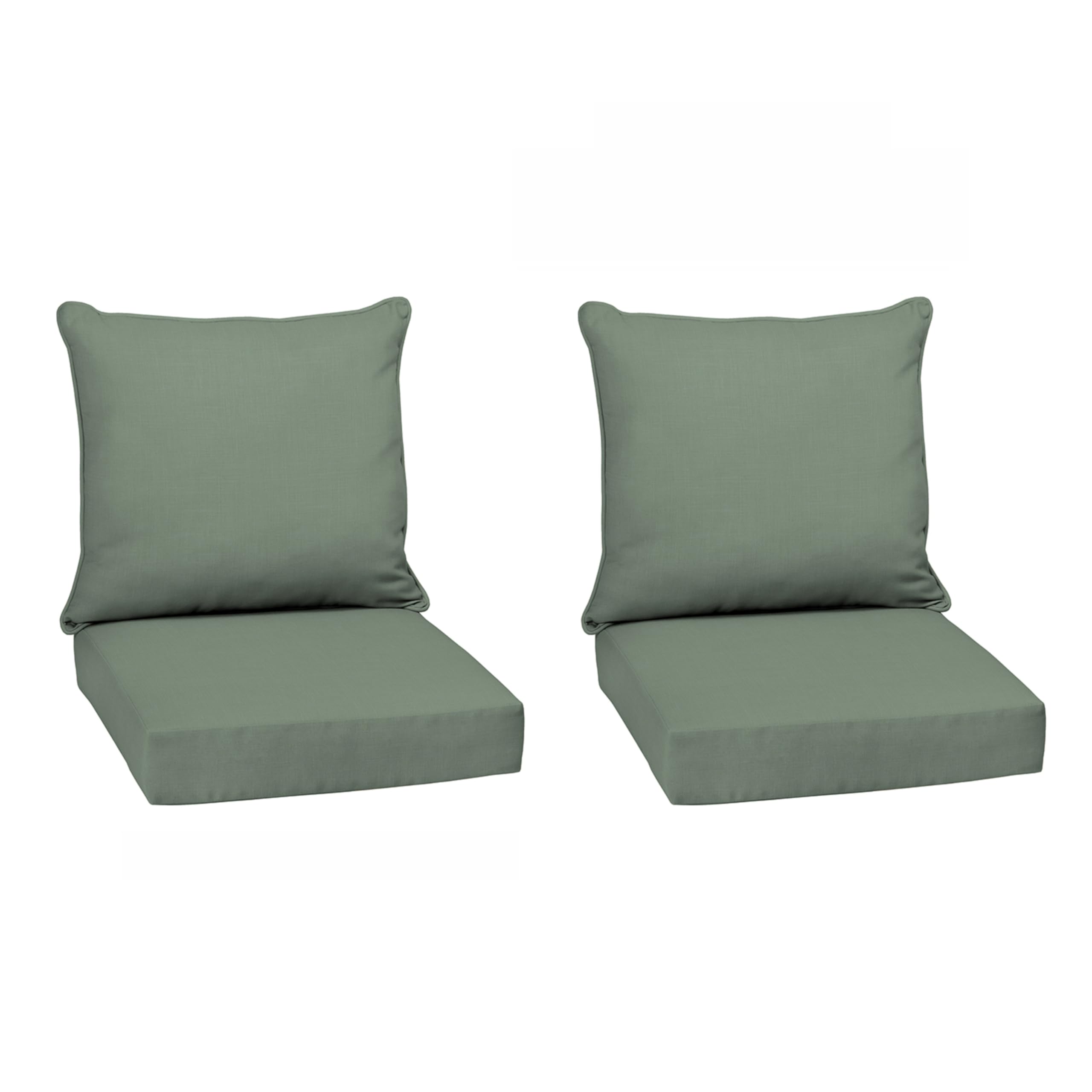 Arden Selections front view of sage green cushion set showing neat styling and fit