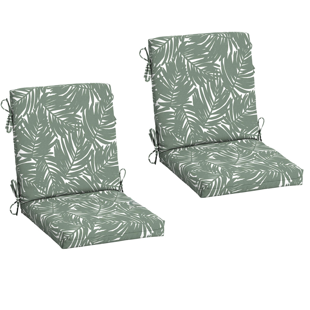 Arden Selections front view of sage palm cushion set, attractive outdoor upgrade