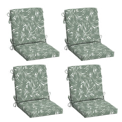 Arden Selections front view of 4-pack cushions showing Sage Palm print and coordinated set benefit