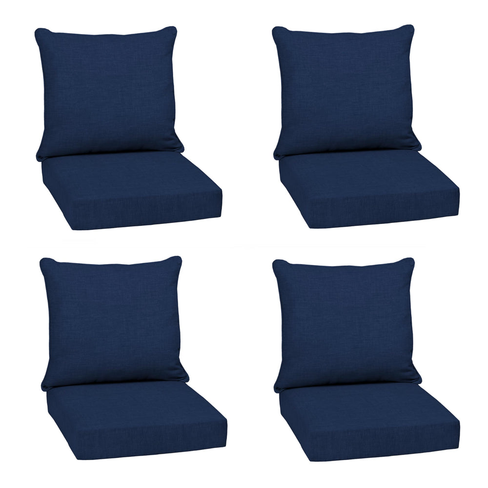 Arden Selections front view of sapphire blue cushion set showing color and shape benefit comfort