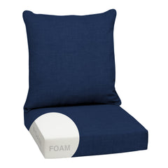 Arden Selections front view showing sapphire blue cushion set and neat fit