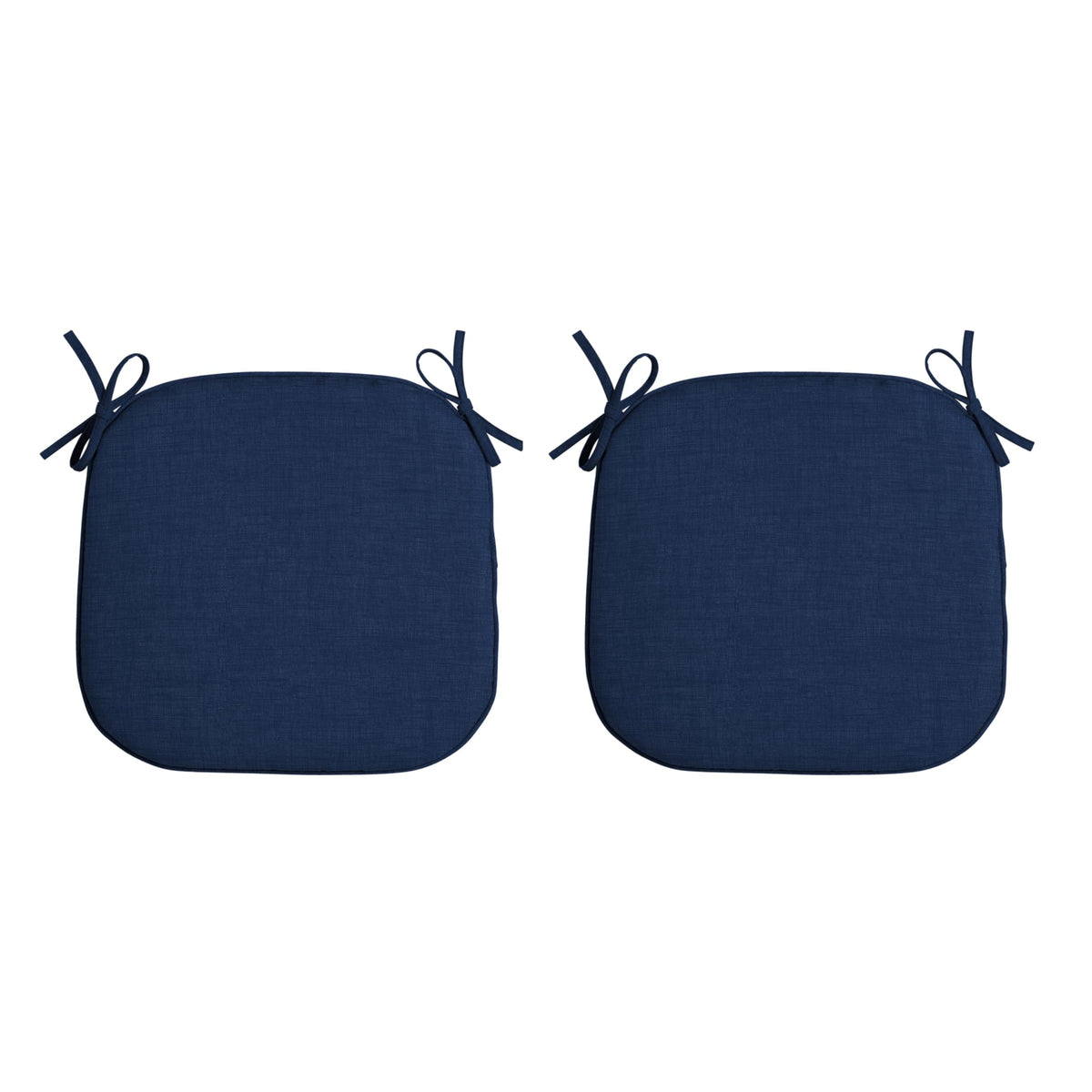 Arden Selections front view of two sapphire blue seat pads showing size and color for quick styling