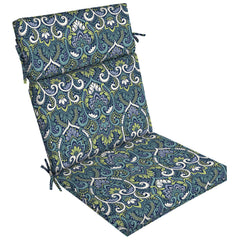 Arden Selections front view showing sapphire damask cushion protecting chairs