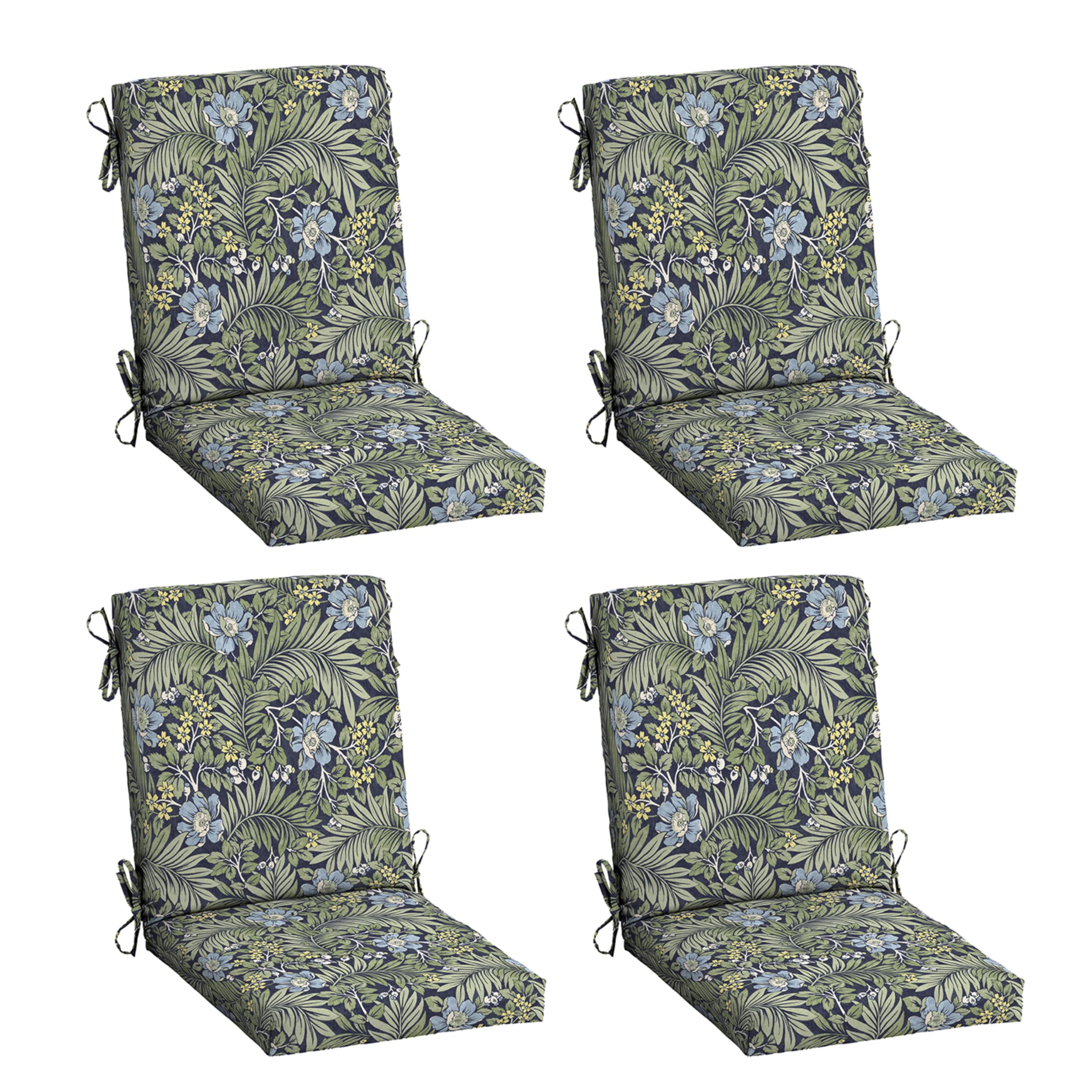 Arden Selections front view of four-pack cushions showing floral print and coordinated color