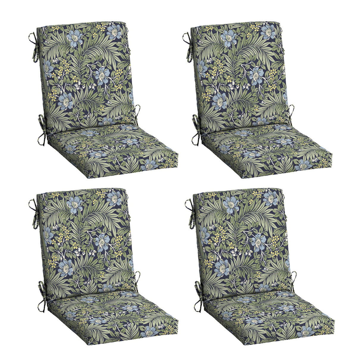 Arden Selections front view of four-pack cushions showing floral print and coordinated color