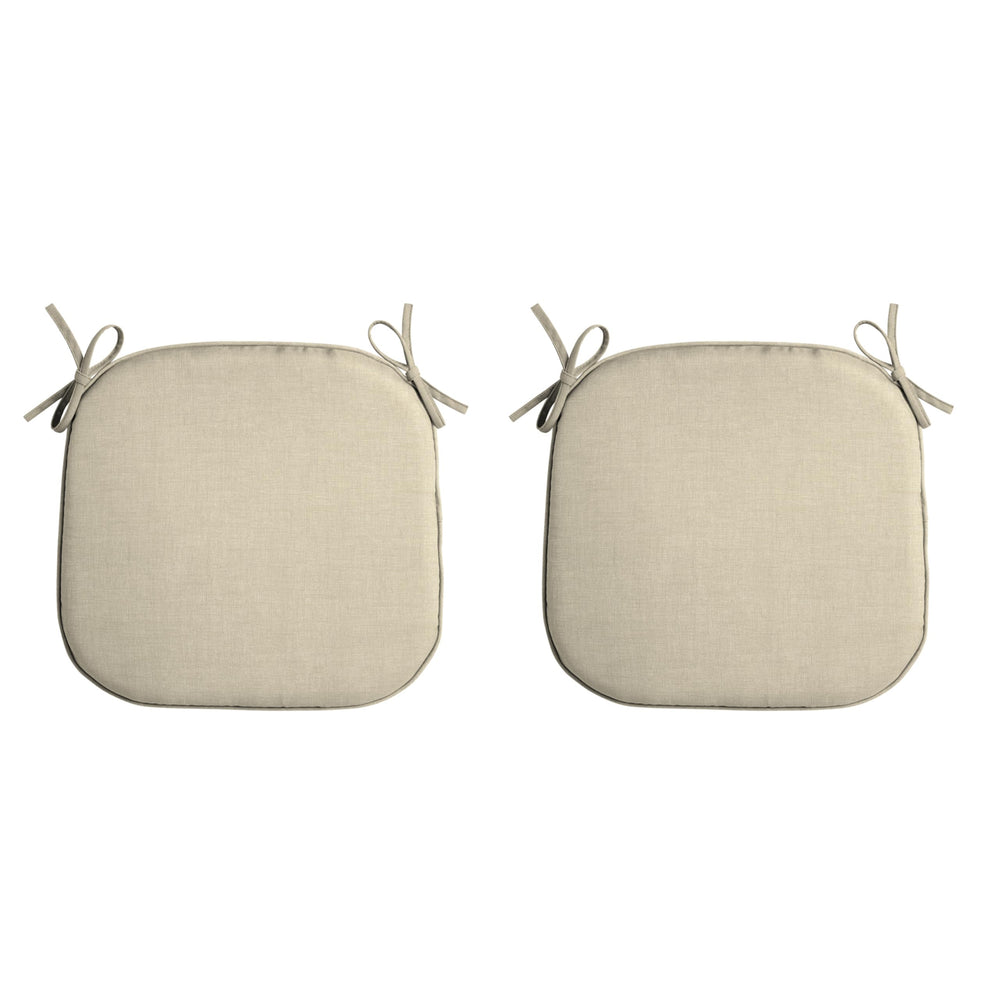 Arden Selections front view showing two tan Leala cushions, neat aesthetic and easy refresh