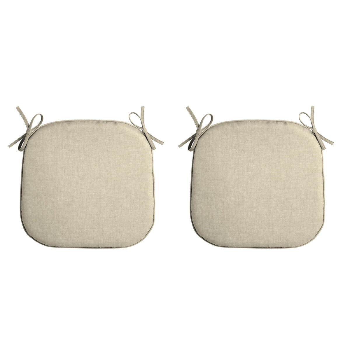Arden Selections front view showing two tan Leala cushions, neat aesthetic and easy refresh