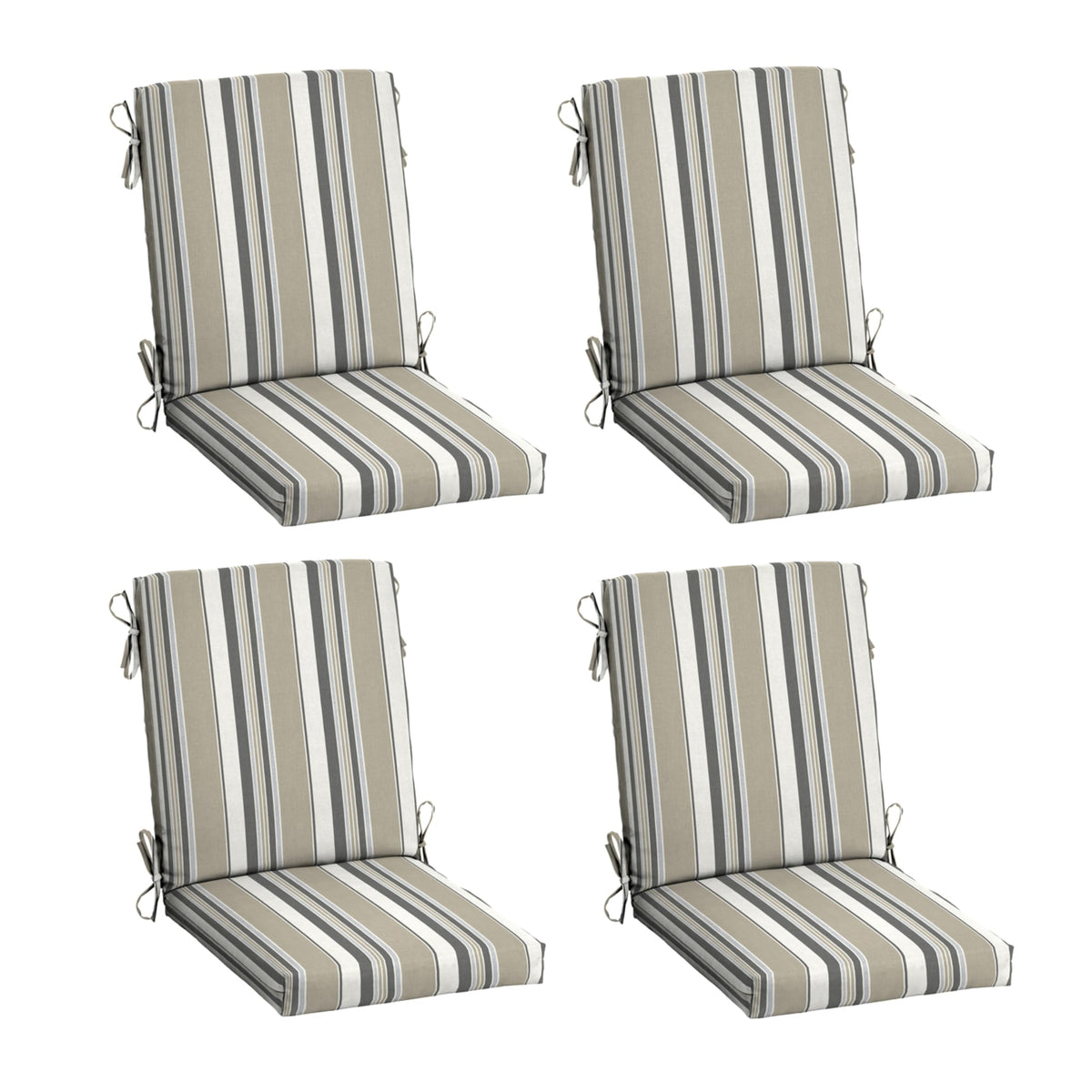 Arden Selections front view of taupe grey stripe cushion showing full design and comfort