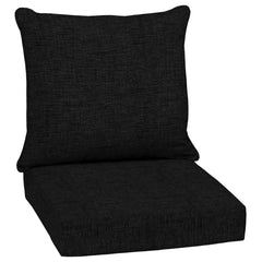 Arden Selections front view of 24x24 black deep seat cushion showing clean fit and comfort