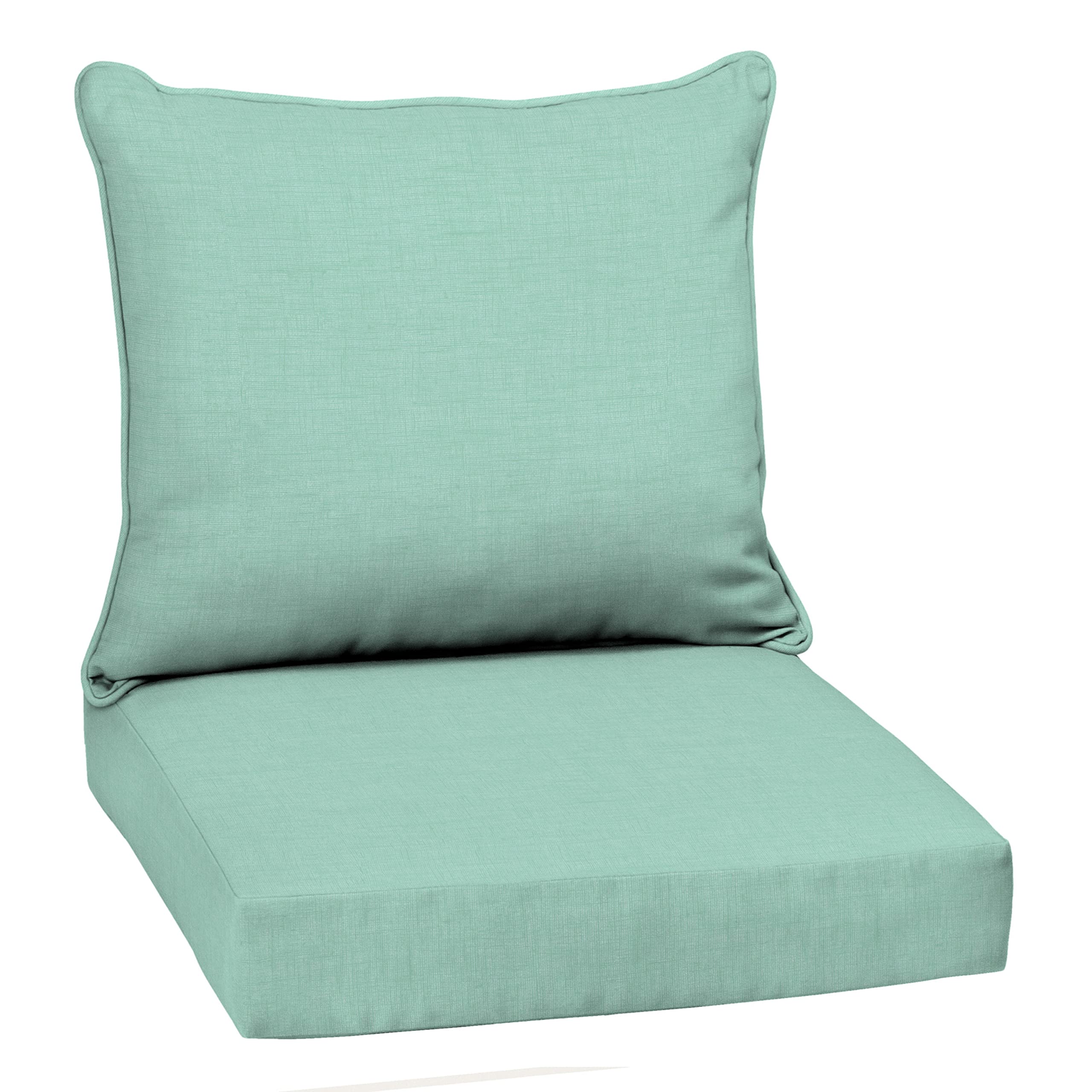 Arden Selections front view of aqua cushion set showcasing vibrant color and fit