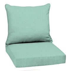 Arden Selections front view of aqua cushion set showcasing vibrant color and fit