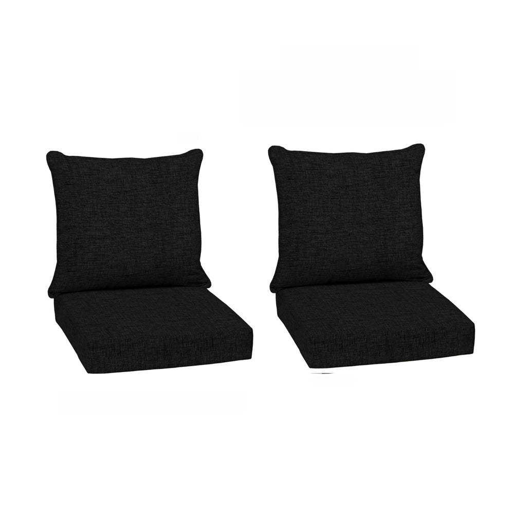 Arden Selections front view of 2-pack black cushions showing complete set benefit
