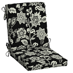 Arden Selections front view of Black Jacobean cushion showing color and pattern benefit: stylish outdoor upgrade