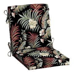 Arden Selections front view of black tropical cushion showing full coverage and comfort
