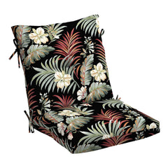 Arden Selections front view black tropical cushion showing full coverage and style