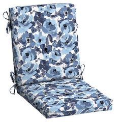 Arden Selections front view of blue garden floral cushions showing vibrant pattern and coverage