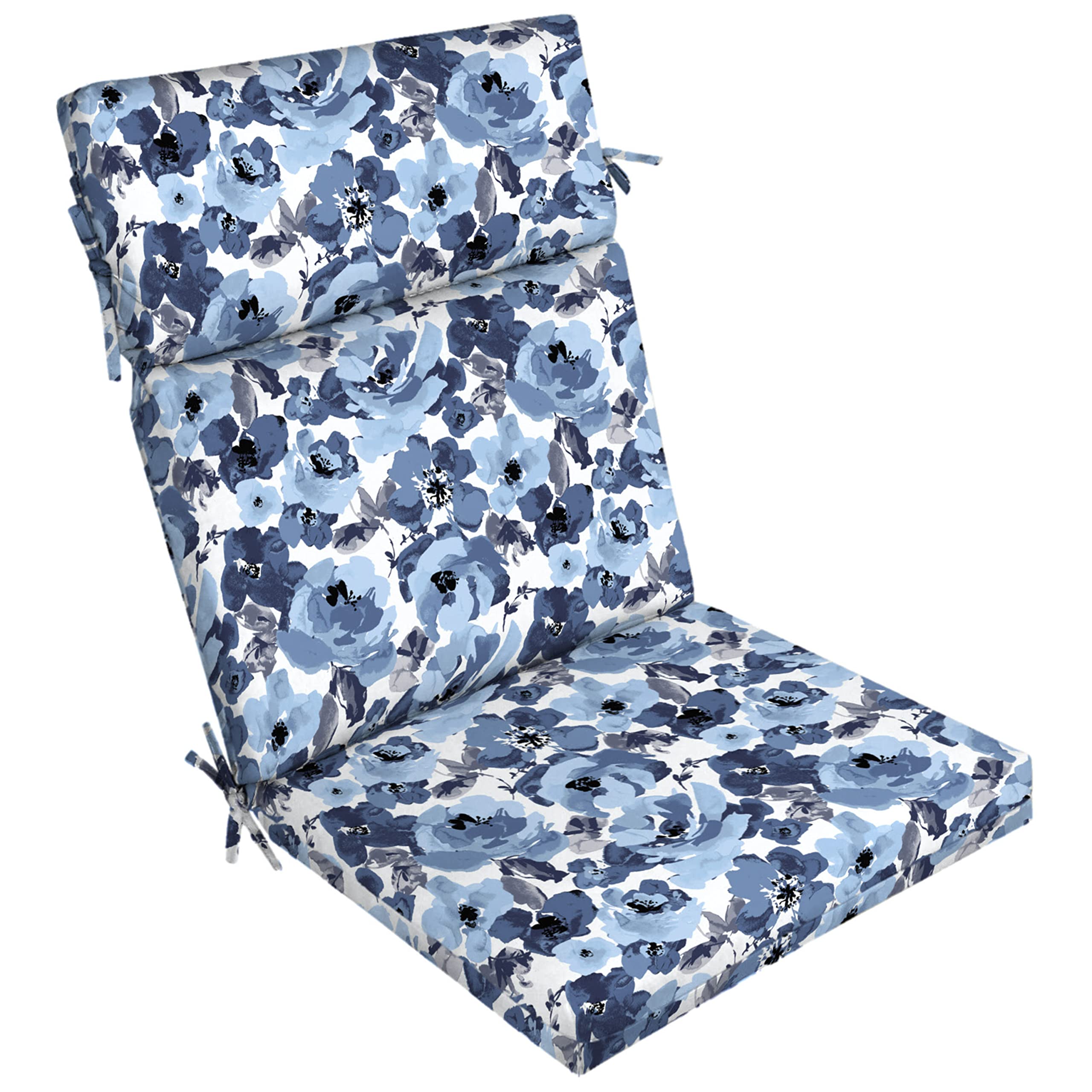 Arden Selections front view of Blue Garden Floral cushion showing pattern and fit benefit