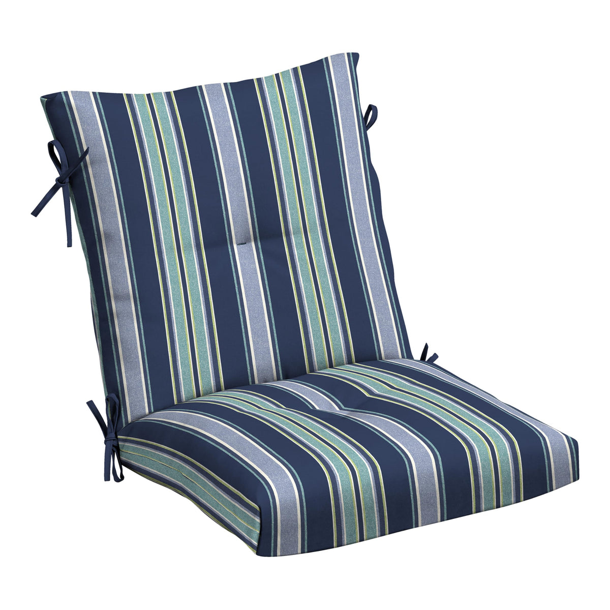 Arden Selections front view of blue stripe cushion shows tailored look and comfort