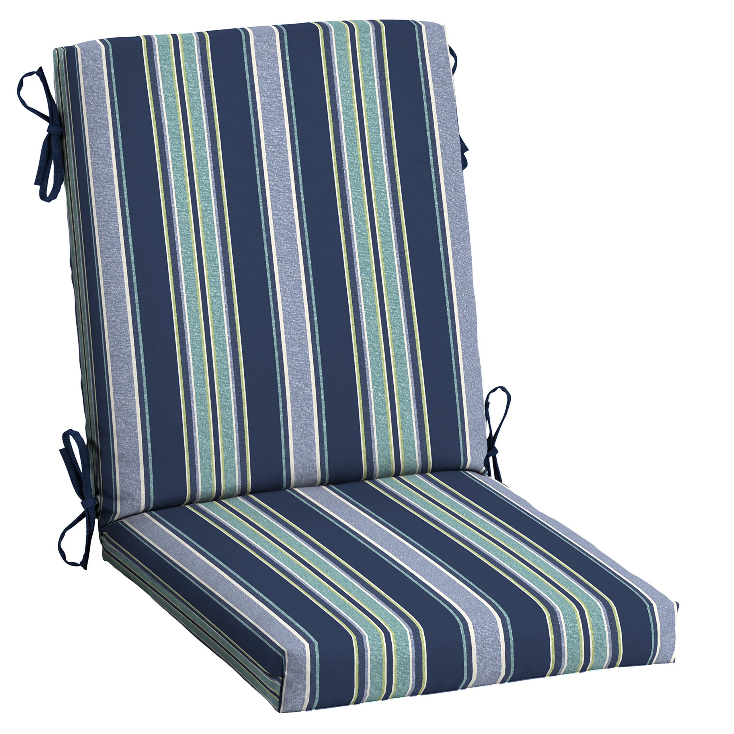 Arden Selections front view blue stripe cushion showing pattern and fit benefit comfort