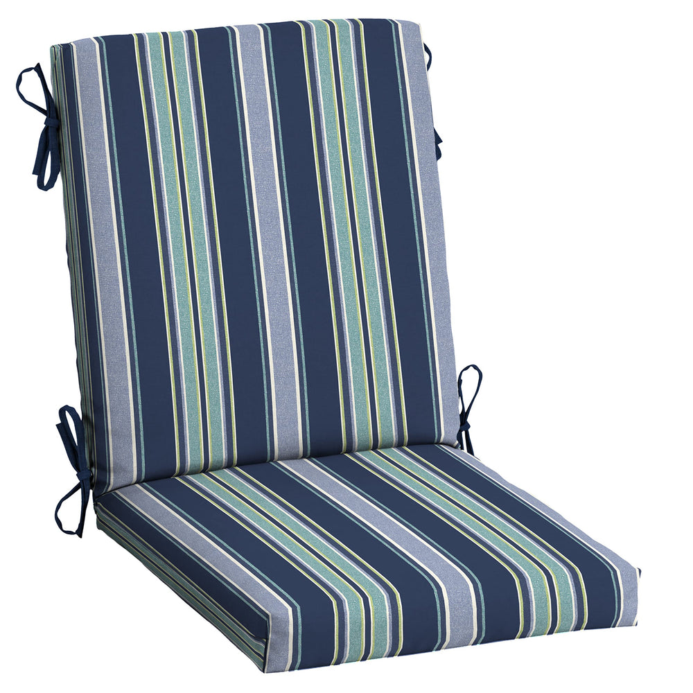 Arden Selections front view blue stripe cushion showing pattern and fit benefit comfort