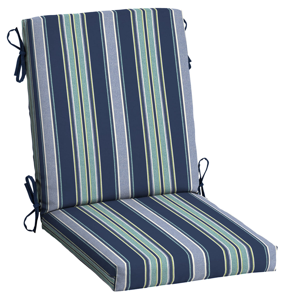 Arden Selections front view blue stripe cushion showing pattern and fit benefit comfort