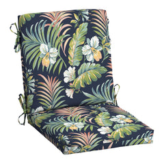 Arden Selections front view of blue tropical cushion showing vibrant color and full coverage