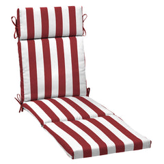 Arden Selections front view of ruby red cabana stripe cushion showcasing style and weather resistance