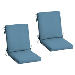 Arden Selections front view of French Blue cushions showing full fit and color