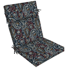 Arden Selections front view of cushion set showing navy palmira paisley pattern and style benefit