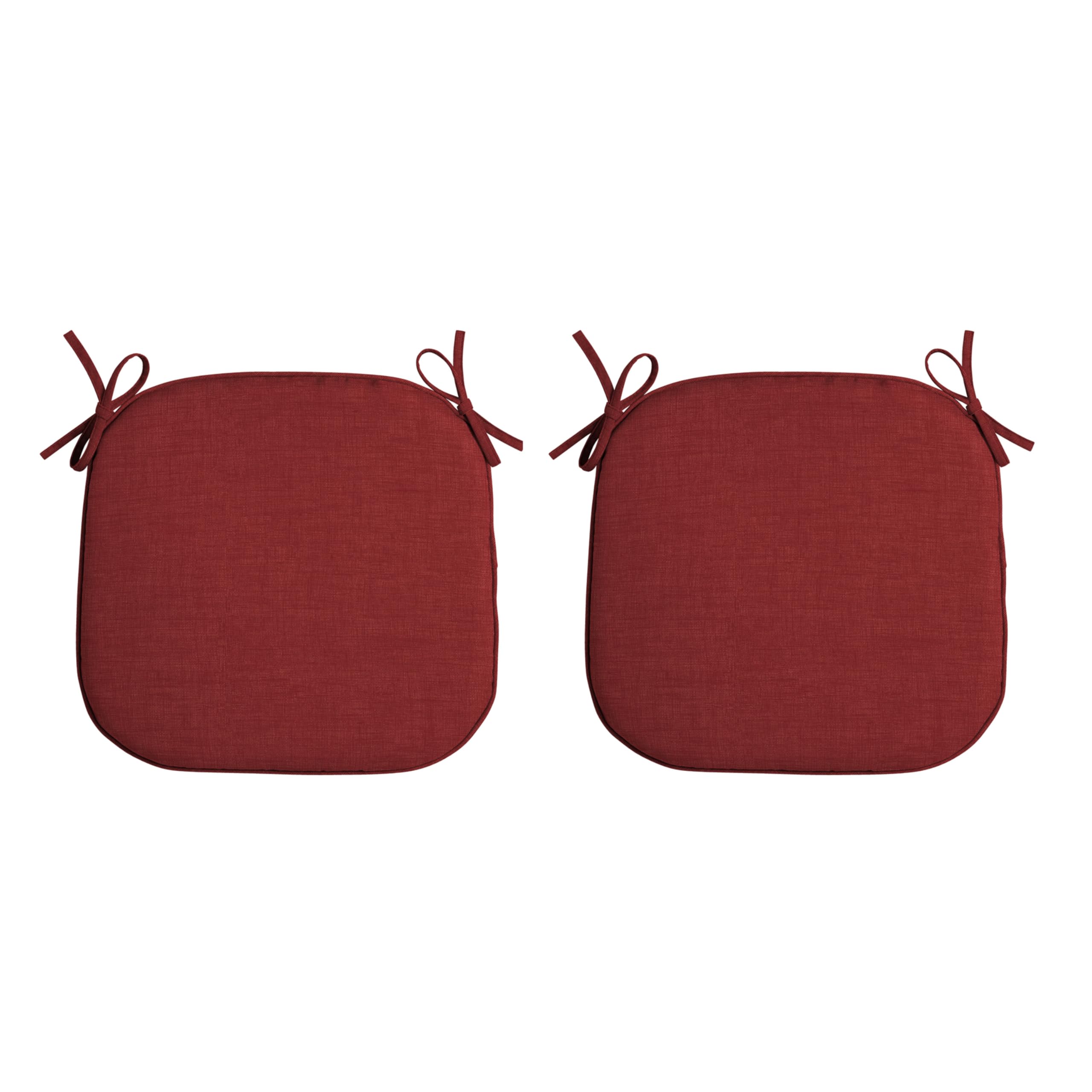Arden Selections front view two-pack showing ruby red cushions and ties for easy styling