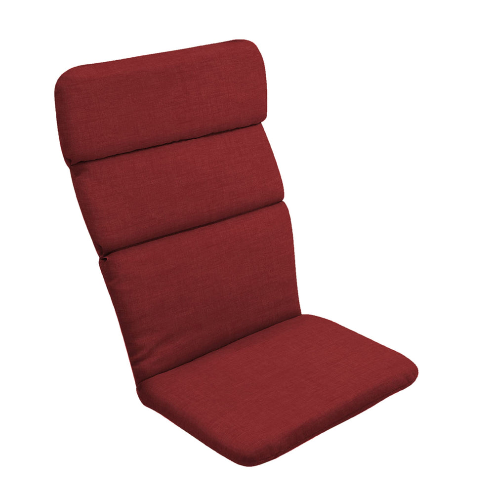 Arden Selections front view ruby red cushion shows bold color and tailored fit