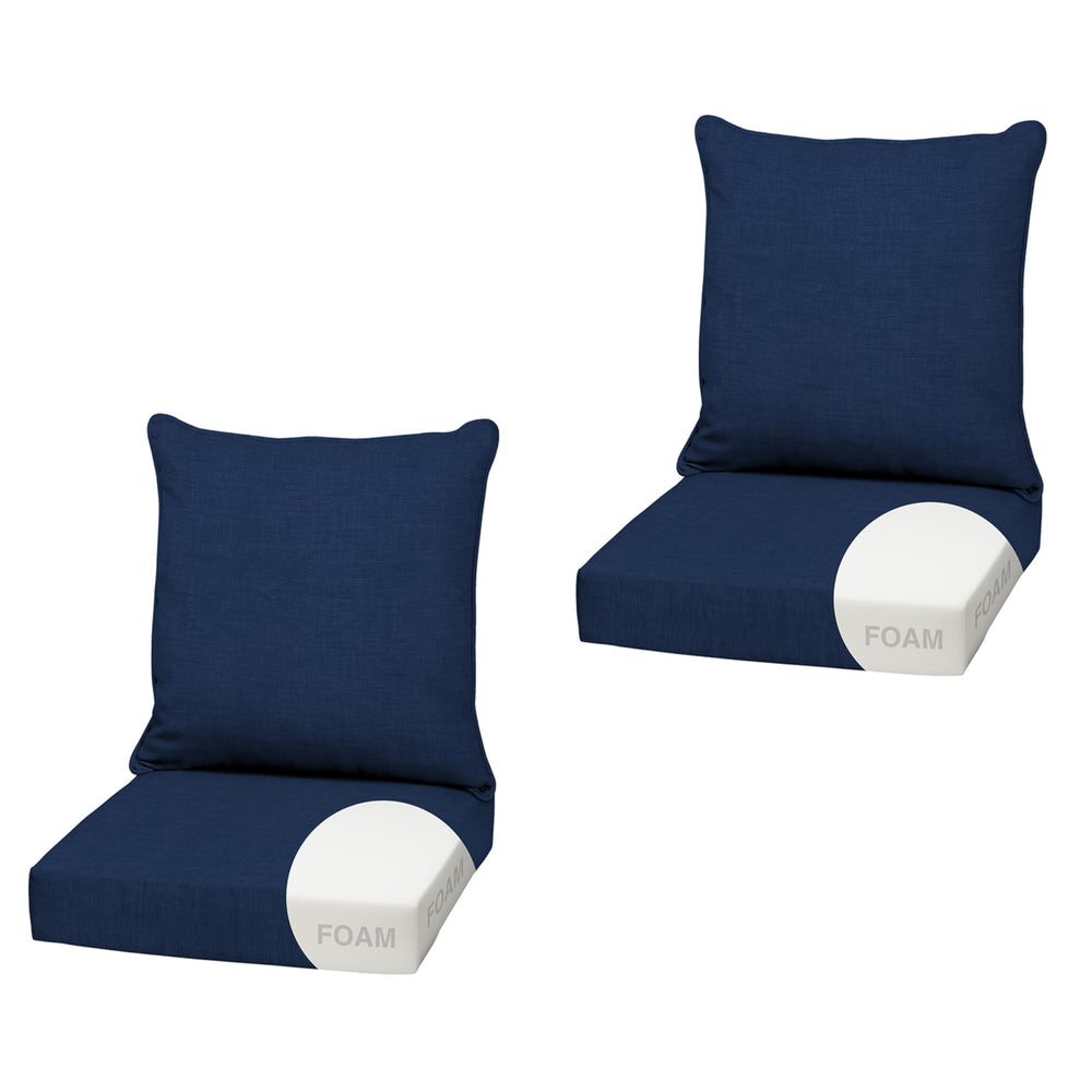 Arden Selections front view sapphire blue cushion showing color and shape benefit: instant patio refresh