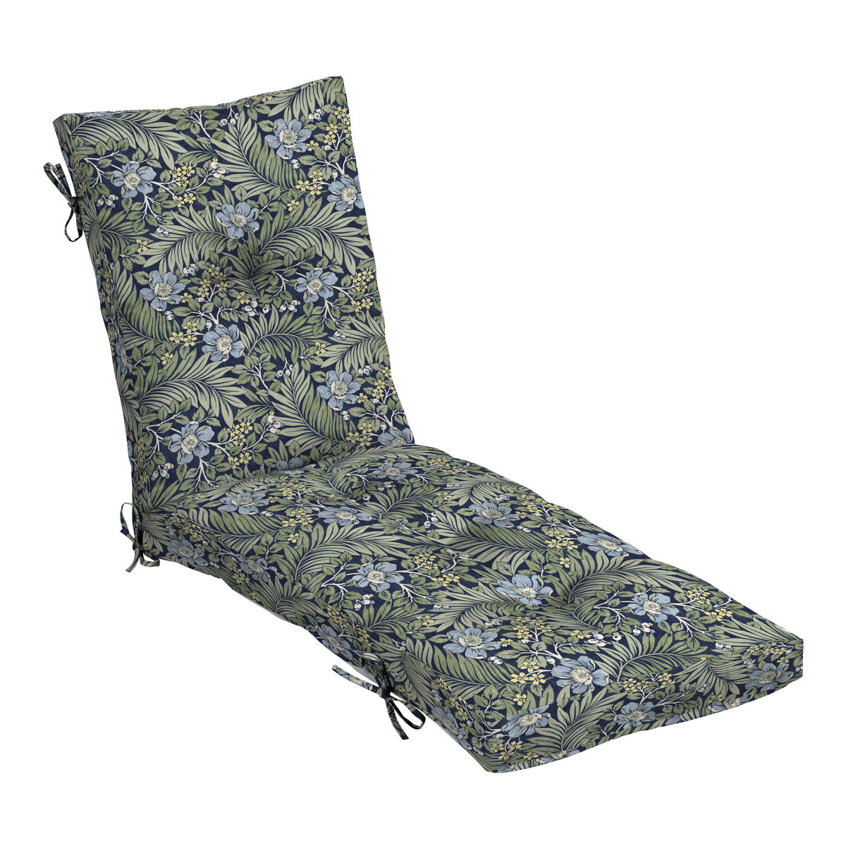Arden Selections front view of Sapphire Morrison Floral chaise cushion shows vibrant pattern and fit