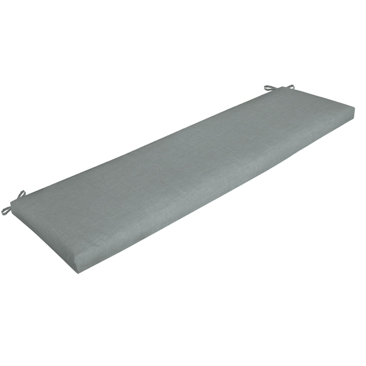 Arden Selections front view stone grey bench cushion showing clean neutral look and outdoor-ready finish