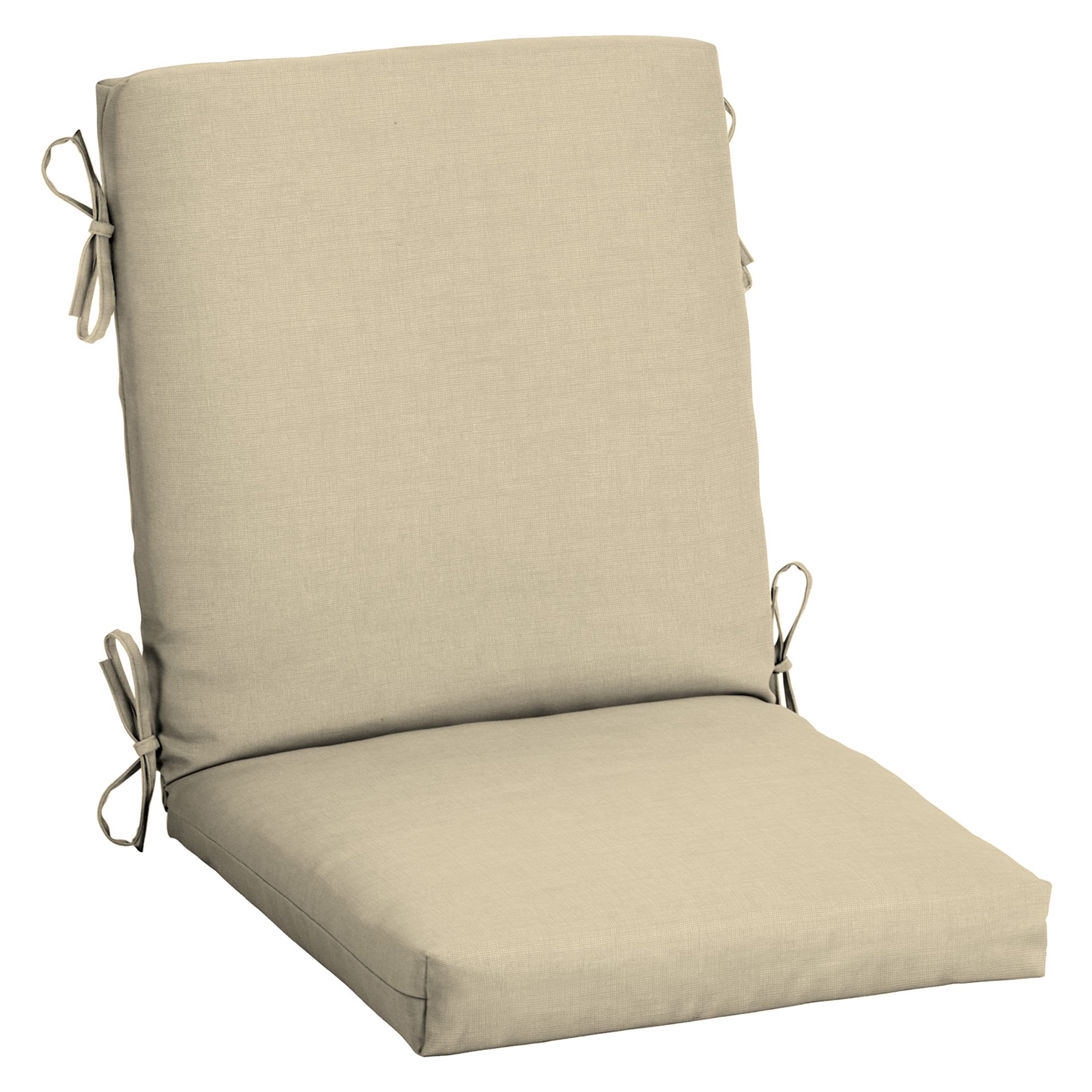 Arden Selections front view of tan Leala cushion showing neat profile and neutral color benefit comfort