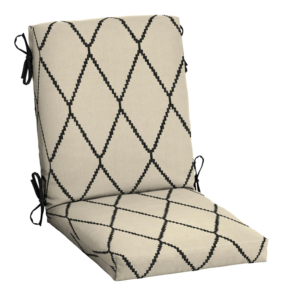 Arden Selections front view of Tan Trellis cushion set showing full fit and comfort